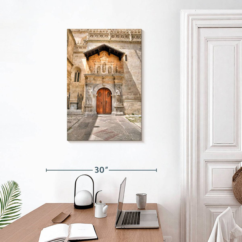 Porte de la cathédrale Aime Granada, H 30 po x l 20 po