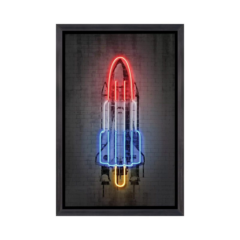 «Rocket» - Imprimé, H 26 po x l 18 po x 1,5 po, Toile avec cadre noir patiné