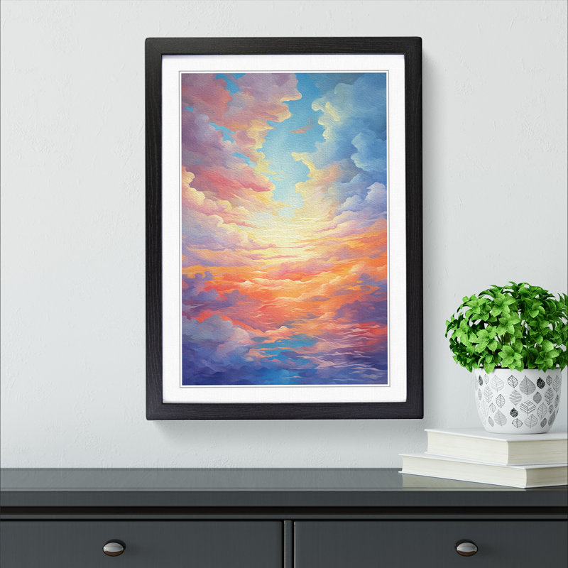Cloudy Sky Orphism No.2 - Framed Print, Black Framed, 46cm H x 34cm W x 2cm D