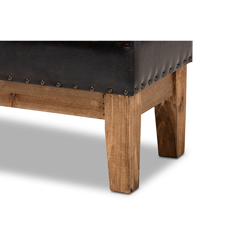 Repose-pieds rectangulaire en similicuir de 31,5 po Simonds