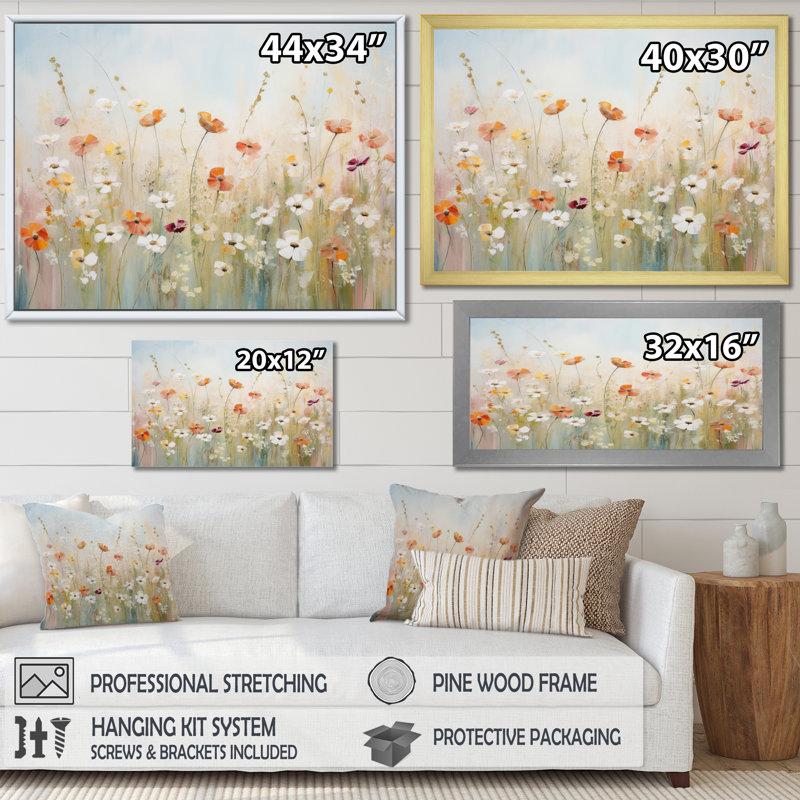 Art contemporain sur toile Meadow, Toile tendue, H 24 po x l 32 po x P 1 po