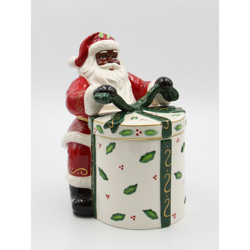 Père Noël afro-américain, emballage-cadeau, pot à bonbons