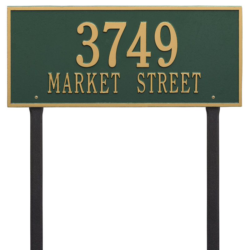 Plaque d'adresse sur 2 lignes Hartford, Oui, Vert et or