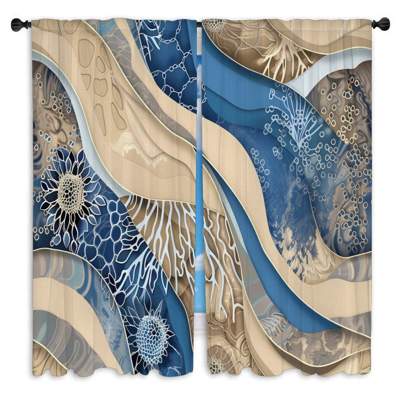 Tanino Polyester Room Darkening Curtain Pair, 40" W x 82" L