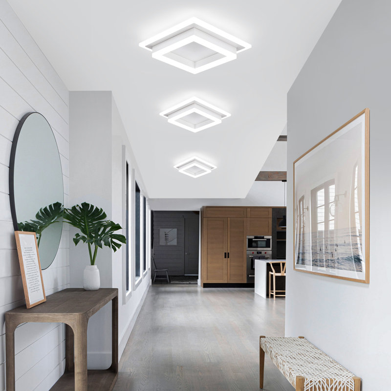 Plafonnier DEL carré moderne, luminaires de couloir