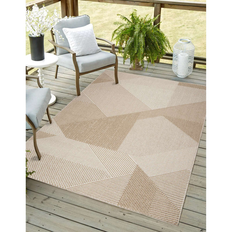Tapis intérieur / extérieur abstrait Lyndell Resort, Rectangle 2 pi x 3 pi