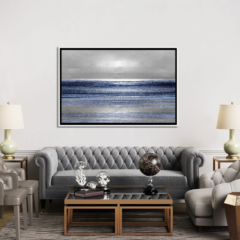 «Silver Seascape II» par Michelle Matthews - Impression sur toile, Blanc, H 24 po x l 32 po