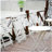 3 Piece Patio Bistro Set of Foldable Round Table and Chairs, White-934952801
