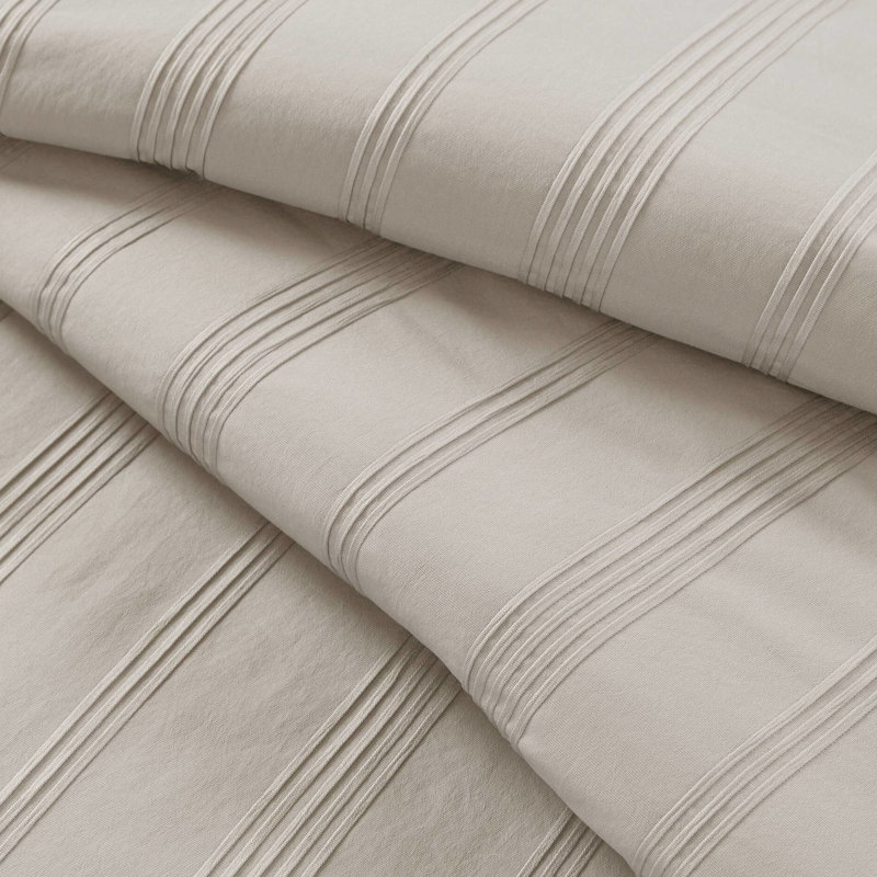 Taille de l'édredon et du drap rayé tissé, lavable à la machine en microfibre douce, idéal pour les petits espaces 7 avec des rayures discrètes, drap-housse infroissable respirant, chambres d'amis