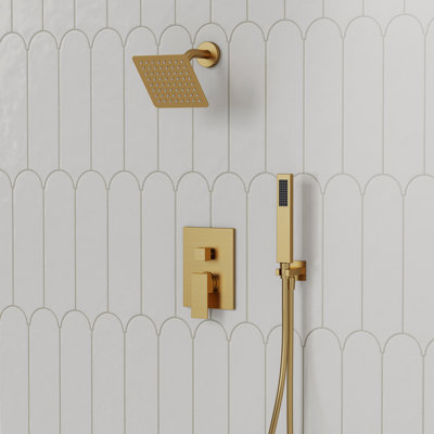 Dual-Function Shower Faucet Set, Pressure-Balanced Shower System with Handheld Spray