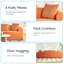 Canapé modulaire incurvé surdimensionné de 104 po, canapé en chenille avec 4 coussins, sans assemblage requis, orange-1204283892