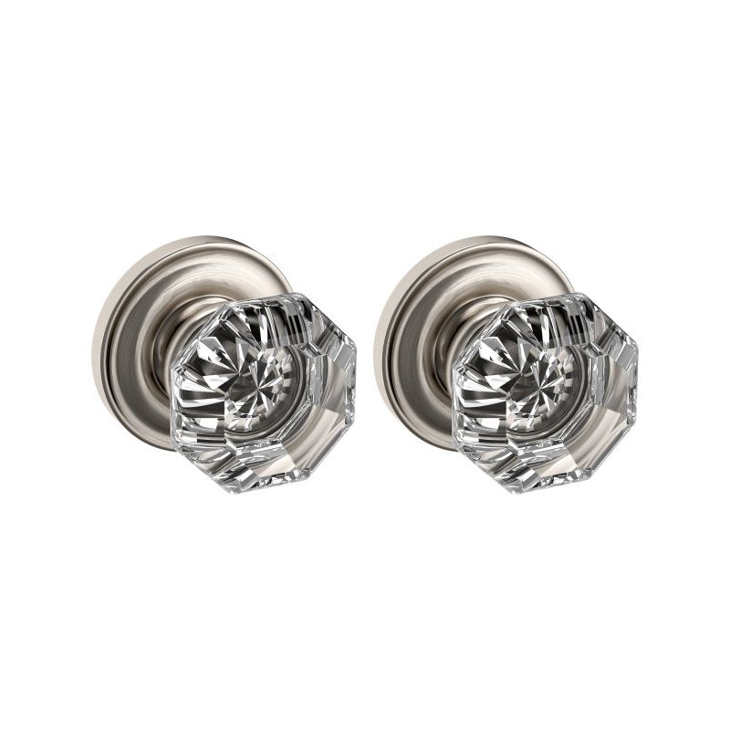 Filmore Double Dummy Door Knob with 5048 Rose, Satin Nickel