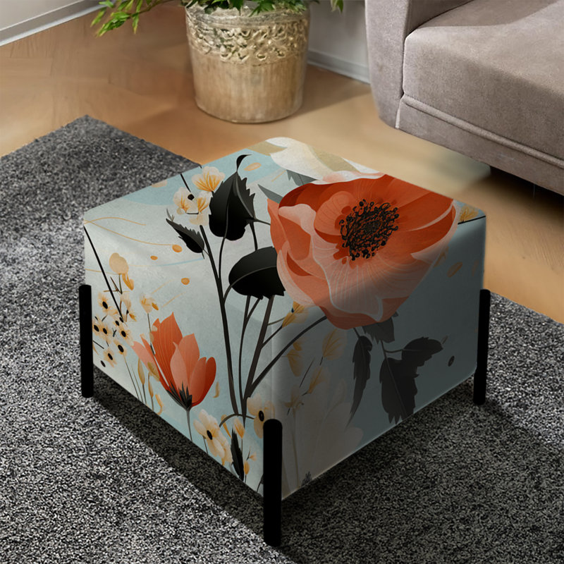 Senay - Repose-pieds floral carré