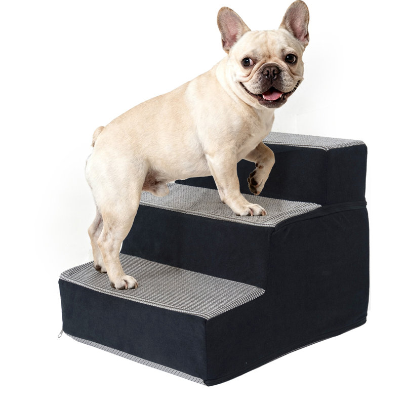 Escalier à 3 marches pour petits chiens et chats, 3 marches (H 18,11 po x l 15,16 po x P 13,58 po)