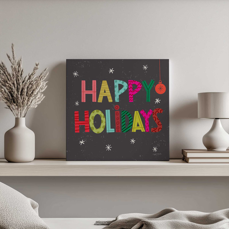 «Holiday Wishes I» par Cheryl Warrick, reproduction d'art sur toile, H 12 po x l 12 po, Toile tendue, Ne s’applique pas