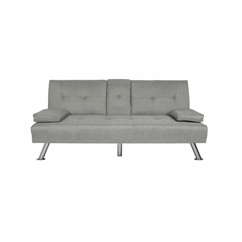 66.2'' Pillow Top Arm Sofa Bed, Light Gray