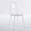 Chaise de salle à manger, ensemble de 4, pieds en métal, siège en plastique
