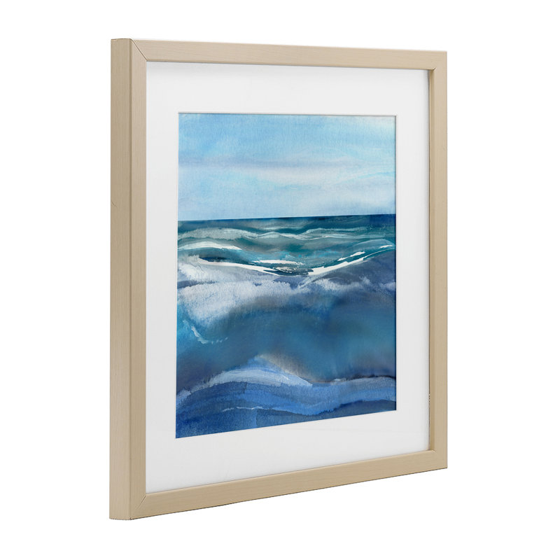 «Calm Seas Under Soft Sky», reproduction encadrée sous verre, conception de Susan Jill, H 16 po x l 16 po