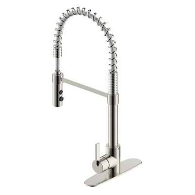 Palais Royal Spring Pull Down Single Handle Kitchen Faucet -  Fontaine by Italia, MFF-PRK3-BN