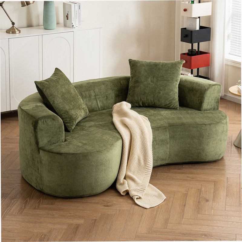 Boneless Moon Shaped Modern Sleeper Sofa With Deep Seat And Non-Assembly Sponge Compression For Ultimate Comfort.
