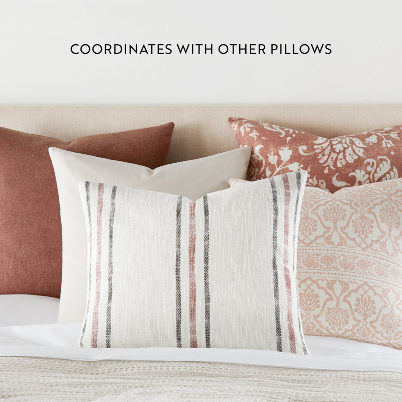 2-Pack Cotton Slub Decor Throw Pillows in Solids, Orange/Cream