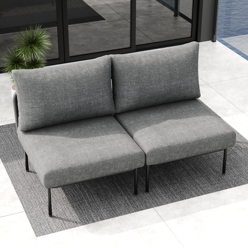 Metal Outdoor Lounge Chair, Dark Grey