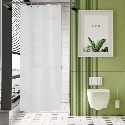 Rideau de douche robuste en PEVA avec des pierres lestées et des œillets antirouille - Conception givrée pour la salle de bain