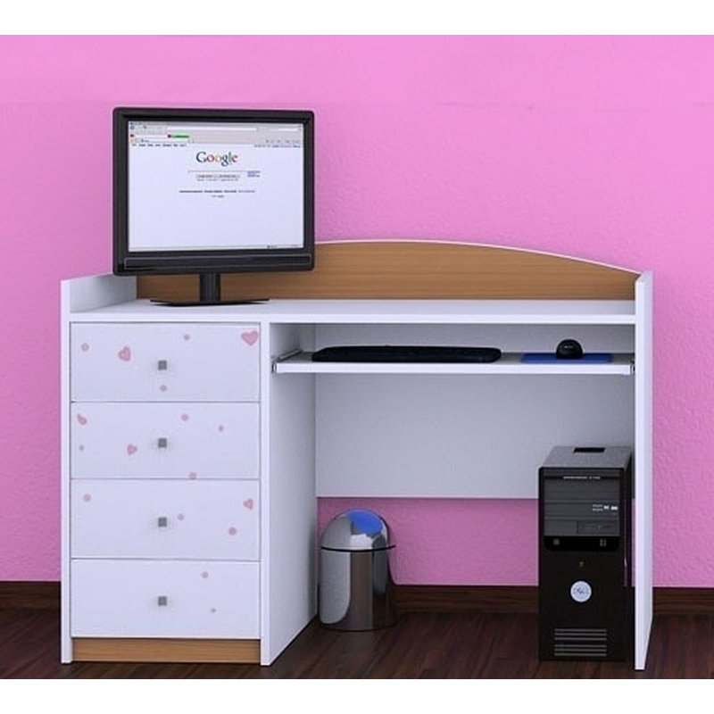 Merlin 125cm Computer Desk, Light Brown