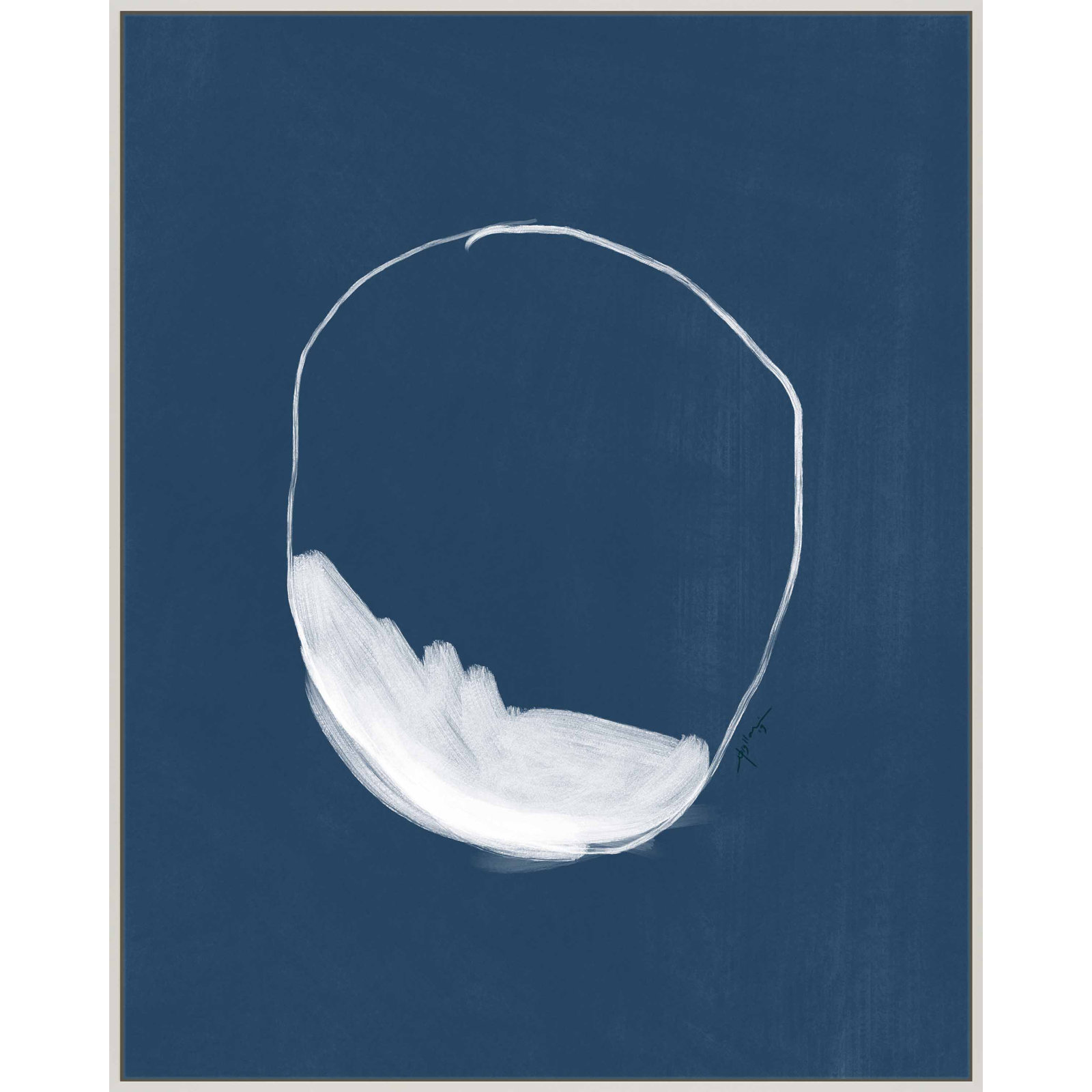 Abstract In Blue by Eleni Psyllaki For Paradissi Digital Art, 20" H x 16" W, White Canvas