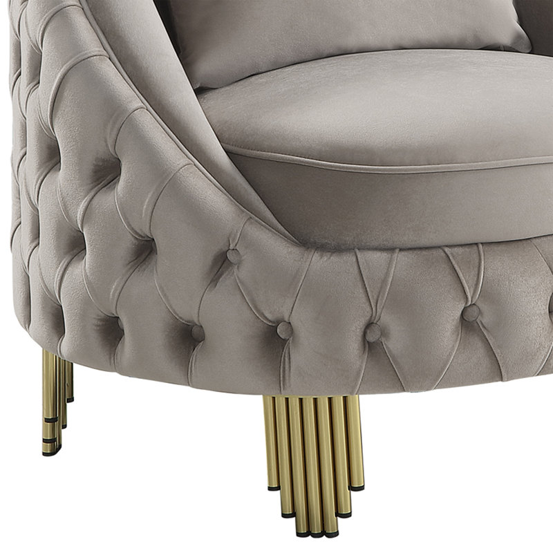 Valorie 33'' Velvet Chair, Taupe Velvet