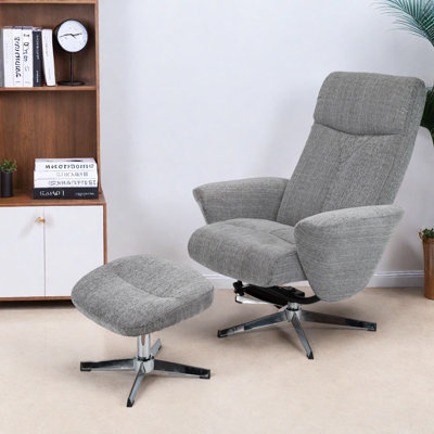 Adjustable Chenille Recliners, Modern Steel Wood Chair For Home Office
