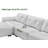 Modern Leather 6-Piece Classic U shaped Sleeper Sectional with Two Large Ottomans Chaise-1777925668