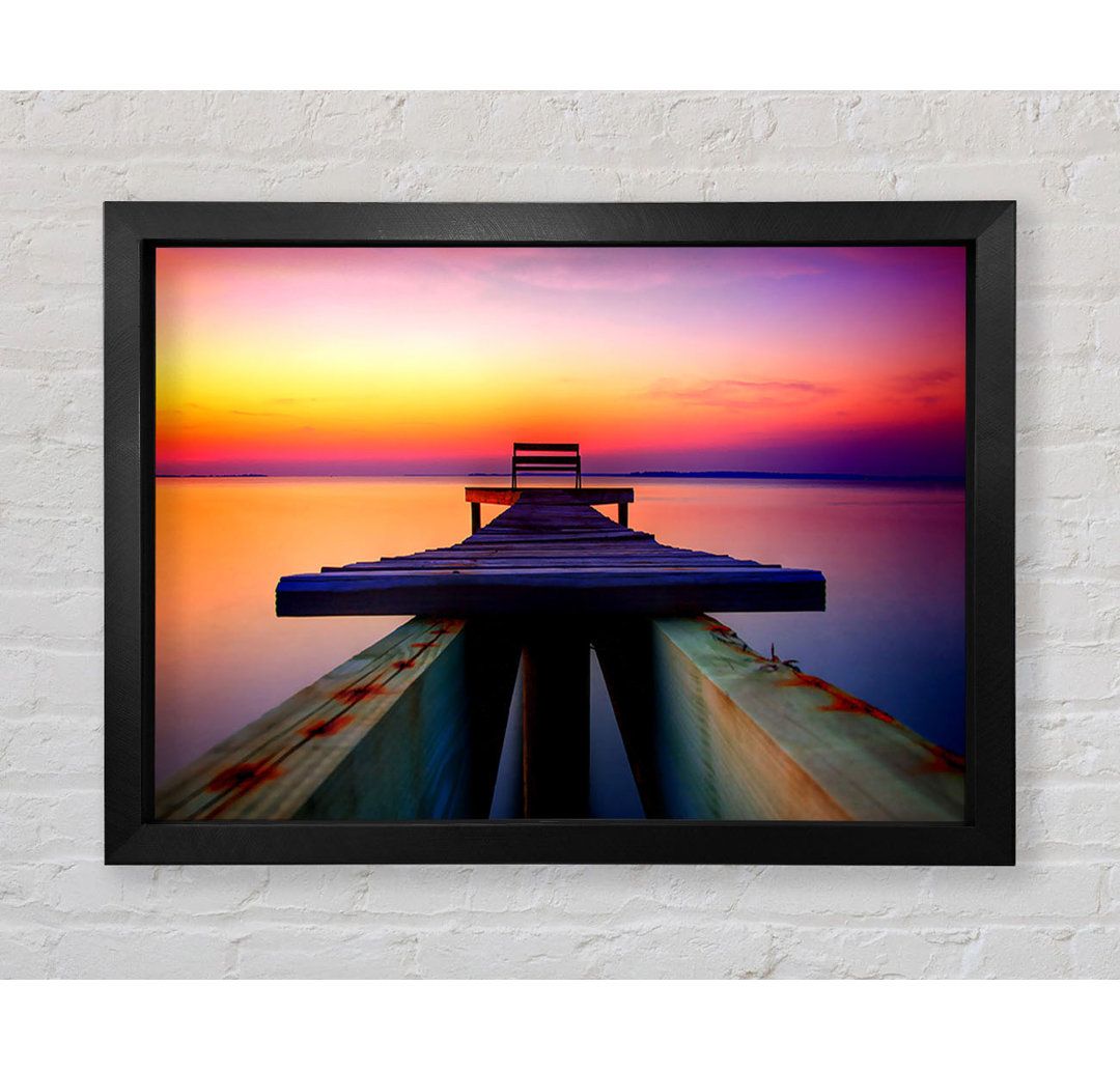 The Perfect Sunset Dock Gerahmter Druck Wandkunst