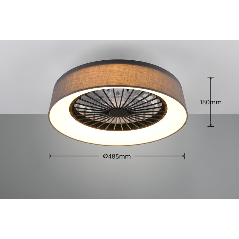 Abbie-Lea 47cm Ceiling Fan with LED Lights, Grey