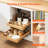 2 Tier Pull Out Cabinet Drawer Organizer, Wood Construction, Soft Close Metal Tracks, Compact Design Kitchen Drawer, Solid With Joint, Efficient Storage Solution
