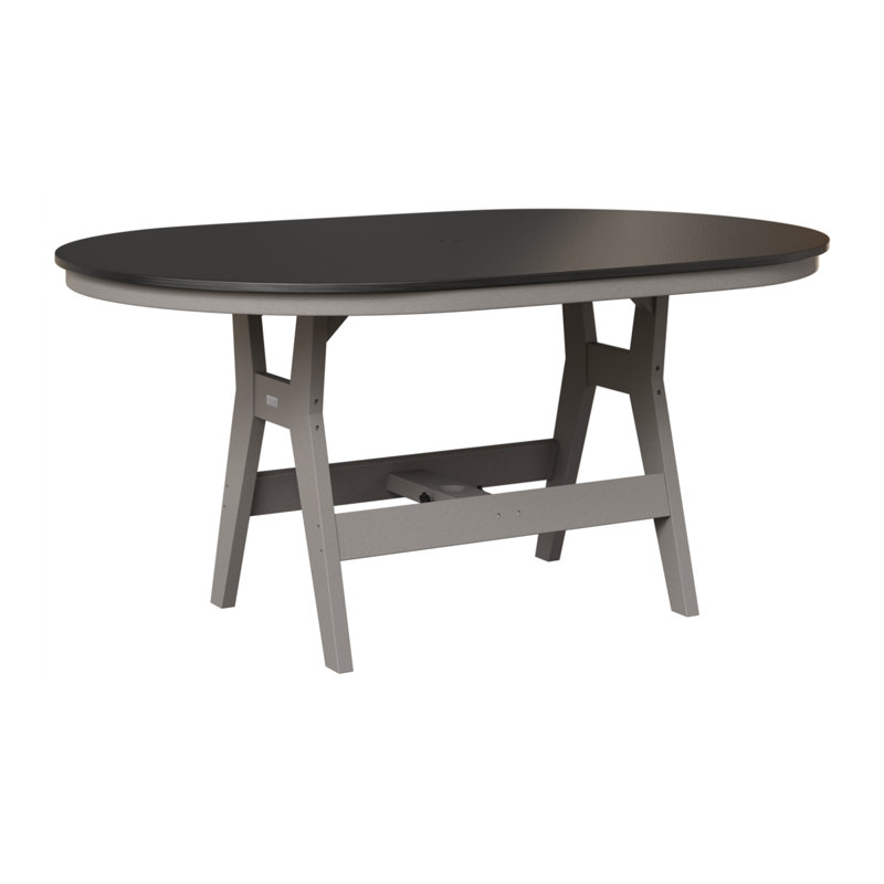 Table de bar berlinoise Berlin, Gris clair, H 38,87 po x l 64 po x P 44 po, Noir martelé