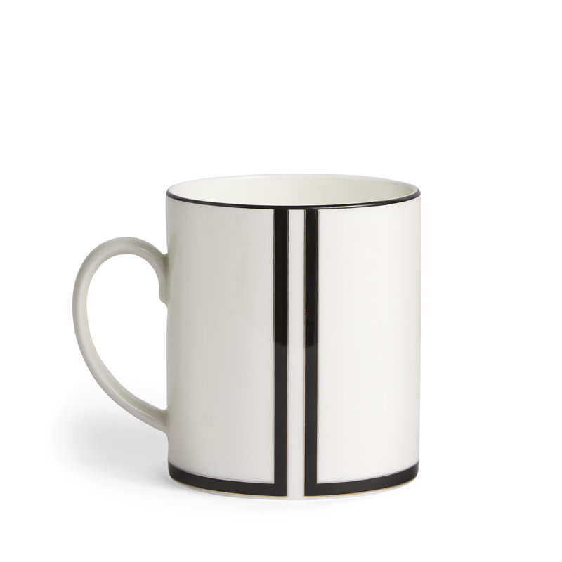 Vera Wang Luxe Graphite 15.5floz Mug, Black & White