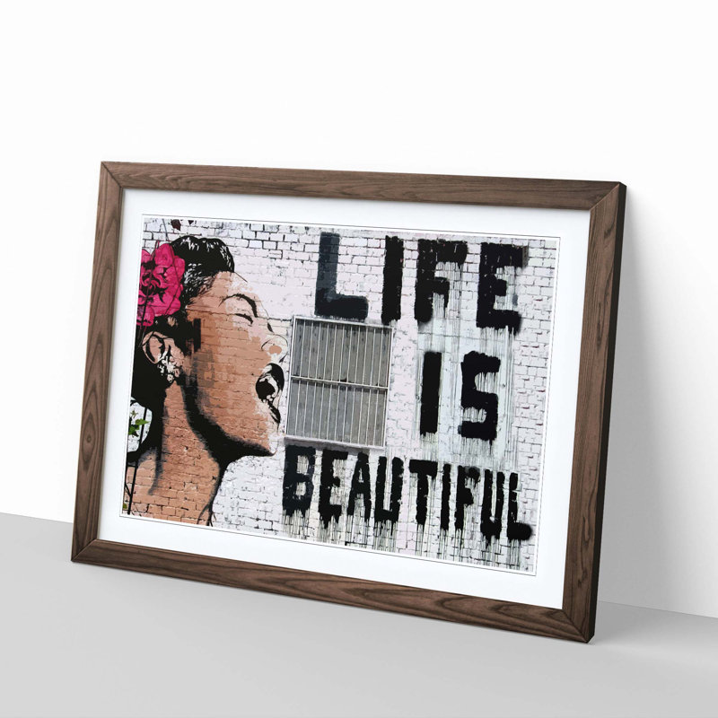 Banksy - Single Picture Frame Print, Walnut