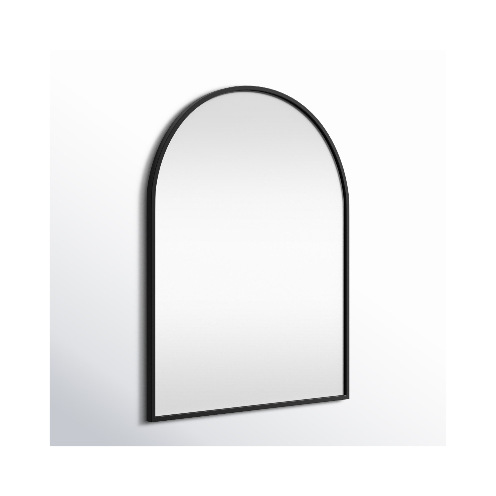 Sabine Metal Arch Wall Mirror, 36" x 27", Black