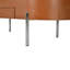  Table basse à plateau relevable ovale avec plateau tournant en marbre et compartiment caché, brun