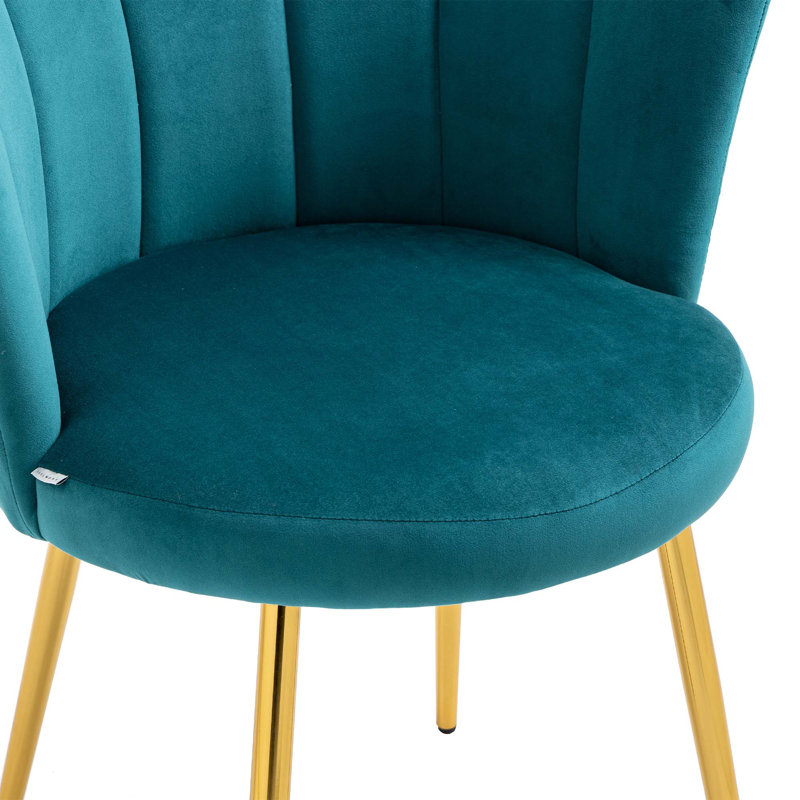 Fauteuil demi-tonneau de 22,8 po Marjeanne, Polyester sarcelle