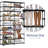9-Tier Shoe Rack Organizer With Double Row Design, Nonwoven Dustproof Cover, And Adjustable Shelves For Closet And Entryway Storage