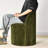 Small Chenille Upholstered Barrel Swivel Chair With Hidden Casters-527653647