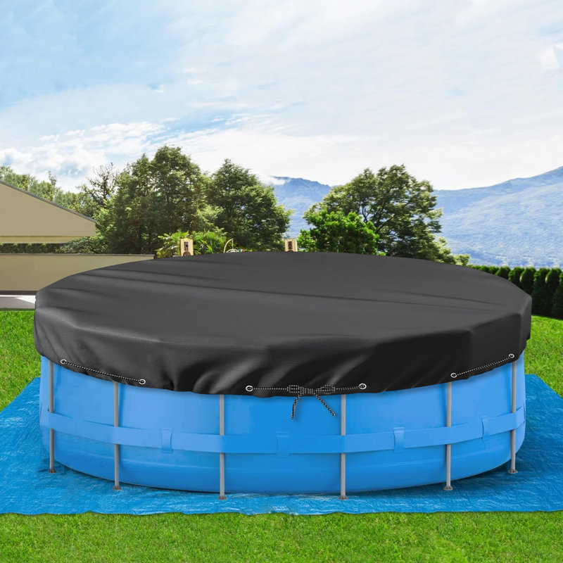 Housse de patio ronde pour piscine, housse de spa résistante aux rayons UV, H 10 po x l 185 po x P 185 po