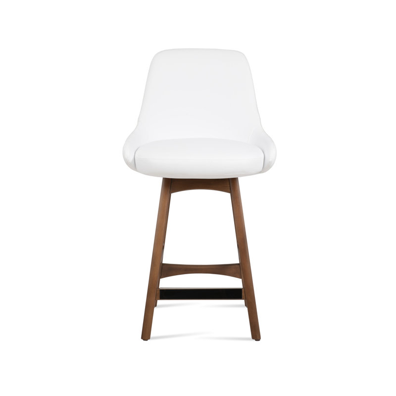 Tabouret de bar 31 po Gazel, Noyer, Blanc, Tabouret de bar (siège d'une hauteur de 31 po)