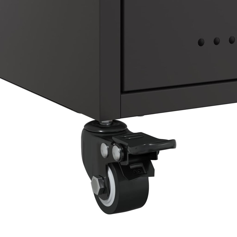 Anadalay 36cm W Steel Bedside Table, Black