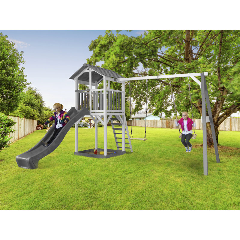 AXI Hemlock Swing Set with 2 Swing(s) , 1 Slide(s), Grey