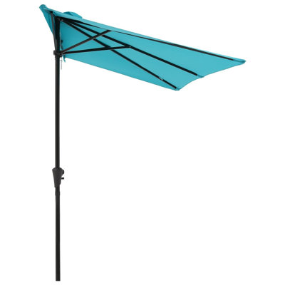 7.5’ by 4 ’ Half Rectangular Outdoor Patio Umbrella for Patio, Balcony, Garden