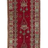 Red Traditional Wool Runner - 3'5"" x 15'