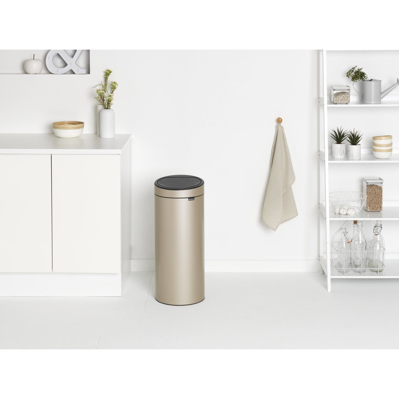 Brabantia 8 Gallon Touch Top Trash Can, Metallic Gold